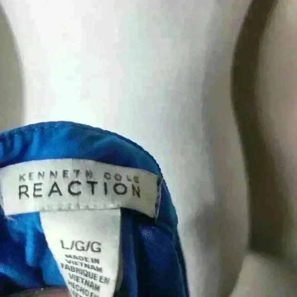 Kenneth Cole Reaction women's royal blue sleeveless blouse size large - Picture 5 of 7